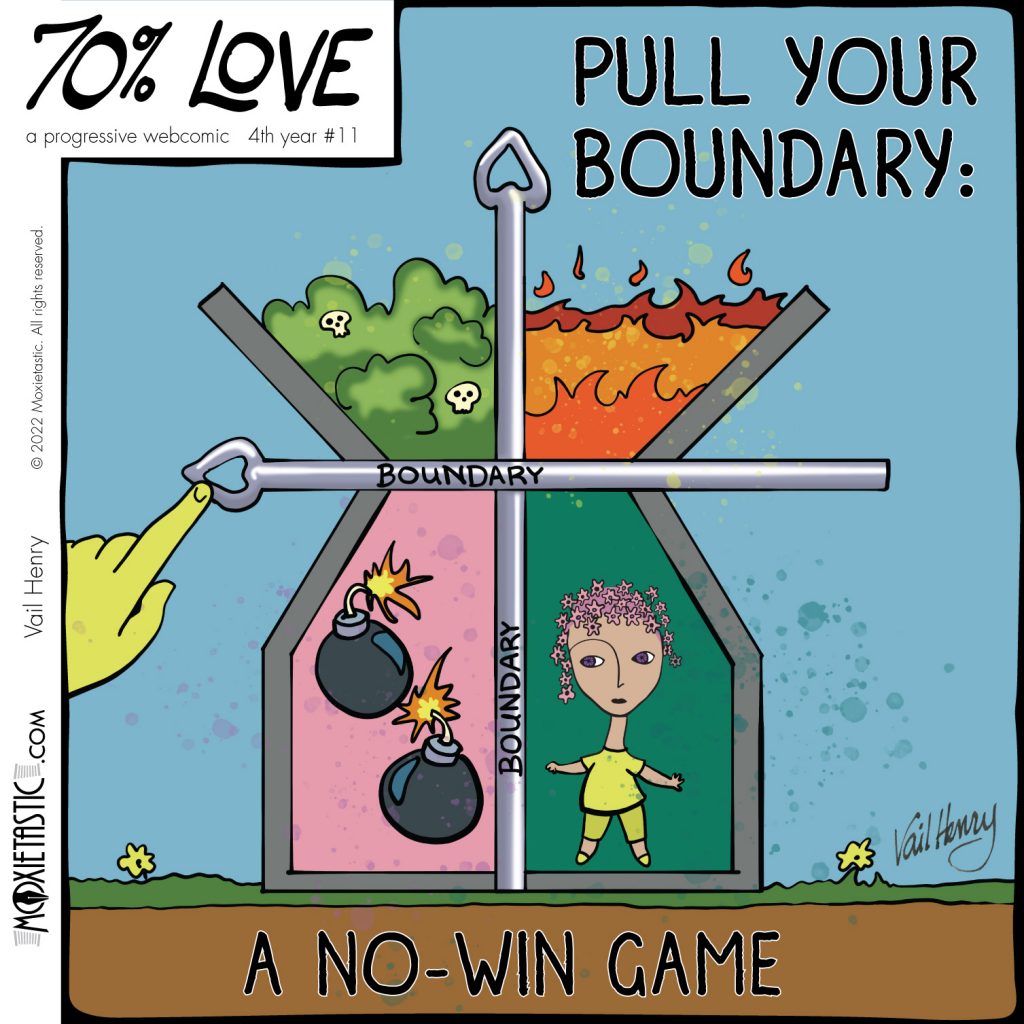 A parody of a pull-the-pin cell phone game. If any boundary pin is pulled, the character will be destroyed.